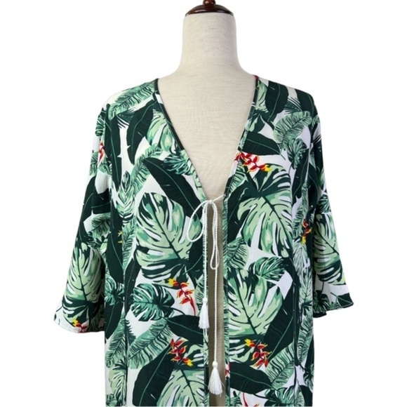 RACHEL ZOE PALM PRINT DUSTER COVER UP SZ OS - Picture 10 of 14